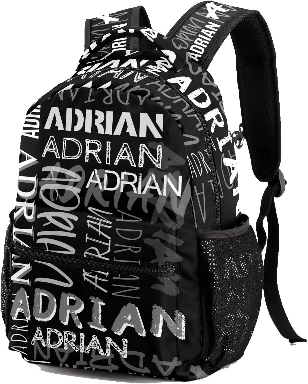Personalized School Backpack with Name Text, Stylish Custom Bookbag for Kids Boys Girls, Waterproof Elementary Customize Book Bag with Adjustable Shoulder Straps, 1 Pack