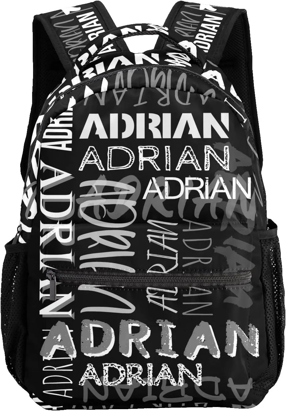 Personalized School Backpack with Name Text, Stylish Custom Bookbag for Kids Boys Girls, Waterproof Elementary Customize Book Bag with Adjustable Shoulder Straps, 1 Pack