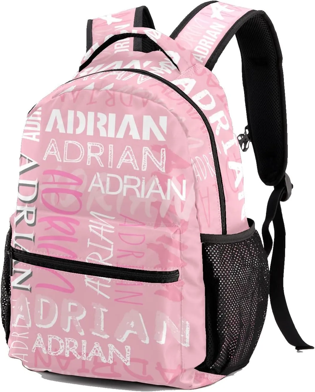 Personalized School Backpack with Name Text, Stylish Custom Bookbag for Kids Boys Girls, Waterproof Elementary Customize Book Bag with Adjustable Shoulder Straps, 1 Pack