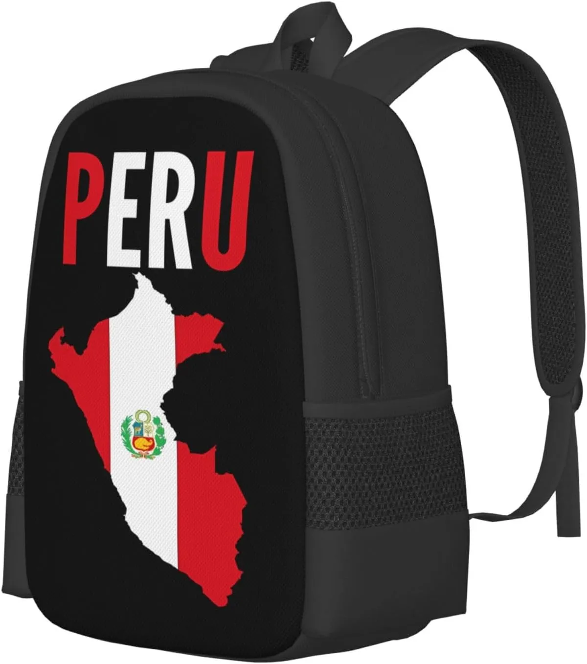Peruvian Peru Flag Travel Backpack Casual Backpacks 15 Inch Laptop Back Pack Lightweight Rucksack Outdoor Sport Daypack Large Bags for Working Camping Hiking