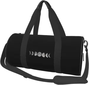 Phases Of The Moon Travel Luggage Duffel Bag Sports Rolling Foldable Duffel Bag, Black