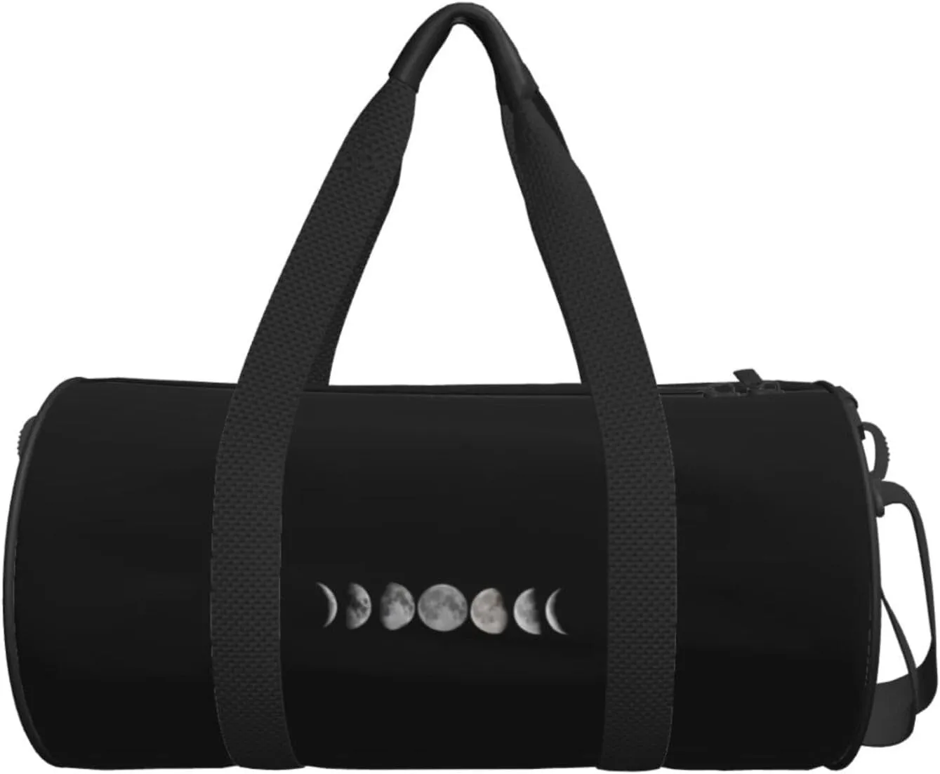 Phases Of The Moon Travel Luggage Duffel Bag Sports Rolling Foldable Duffel Bag, Black