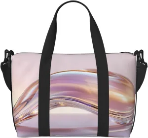Phayah Flowing Metallic Travel Duffel Bag Handbag Carry-On Luggage Bag Overnight Foldable Unisex Airline Travel Personal Items Bag