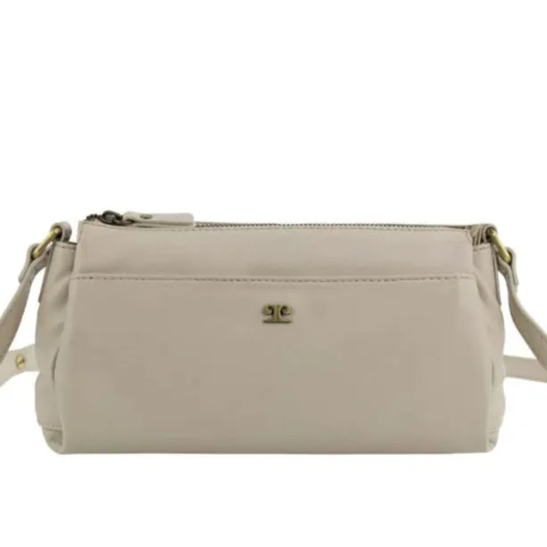 Pierre Cardin Leather Crossbody handbag 3970 Bone