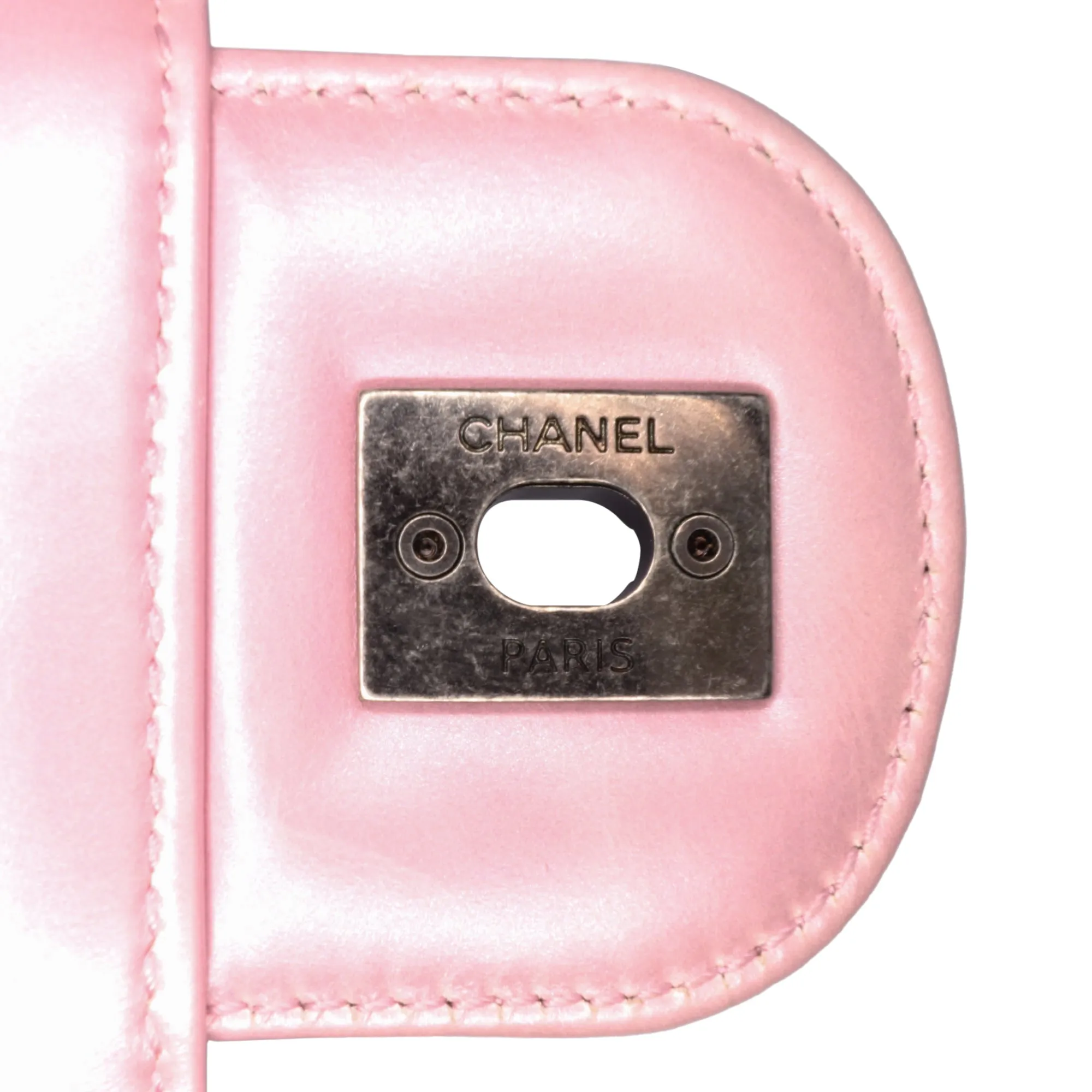 Pink Chanel Medium Quilted Metallic Calfskin Coco Pleats Chain Flap Crossbody Bag