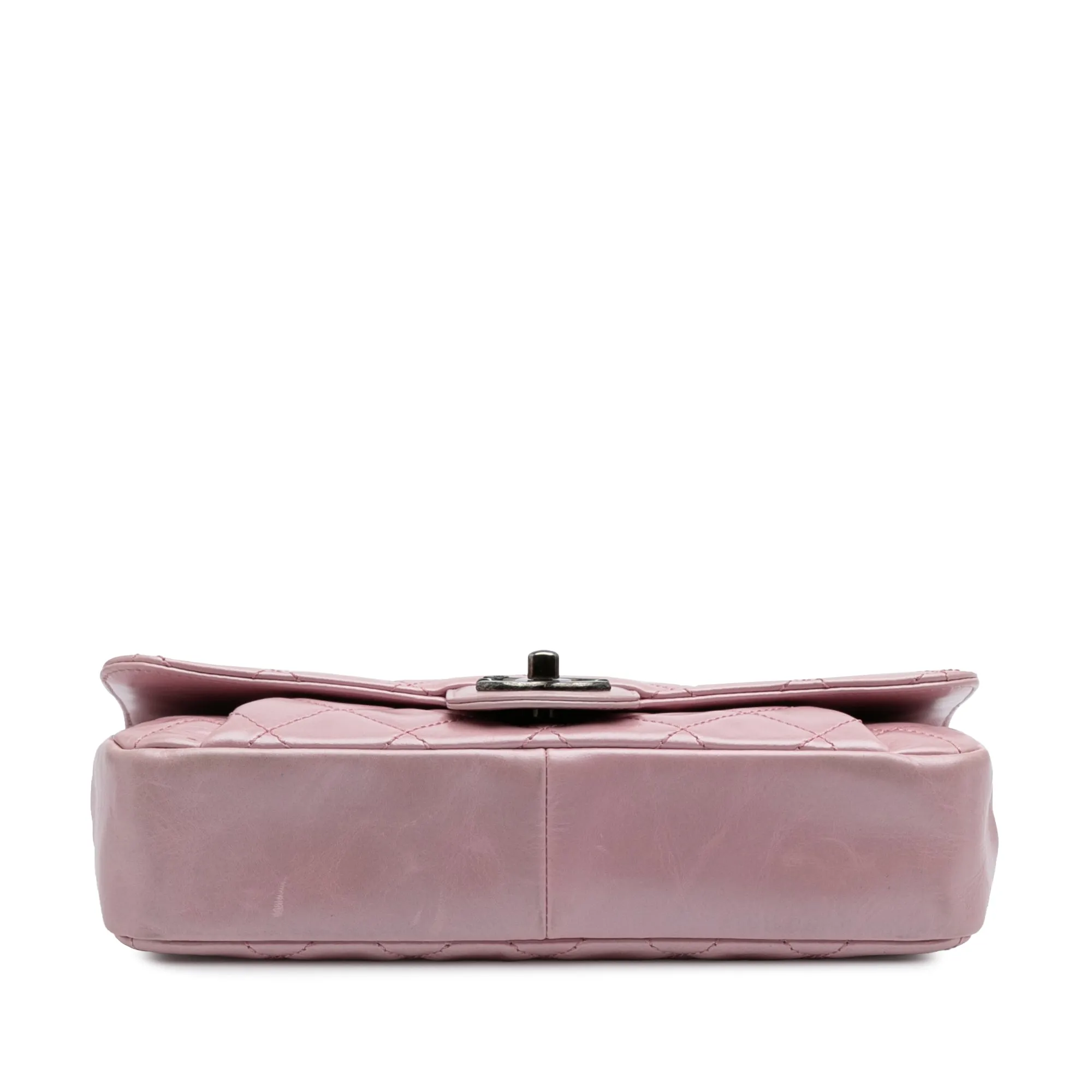 Pink Chanel Medium Quilted Metallic Calfskin Coco Pleats Chain Flap Crossbody Bag