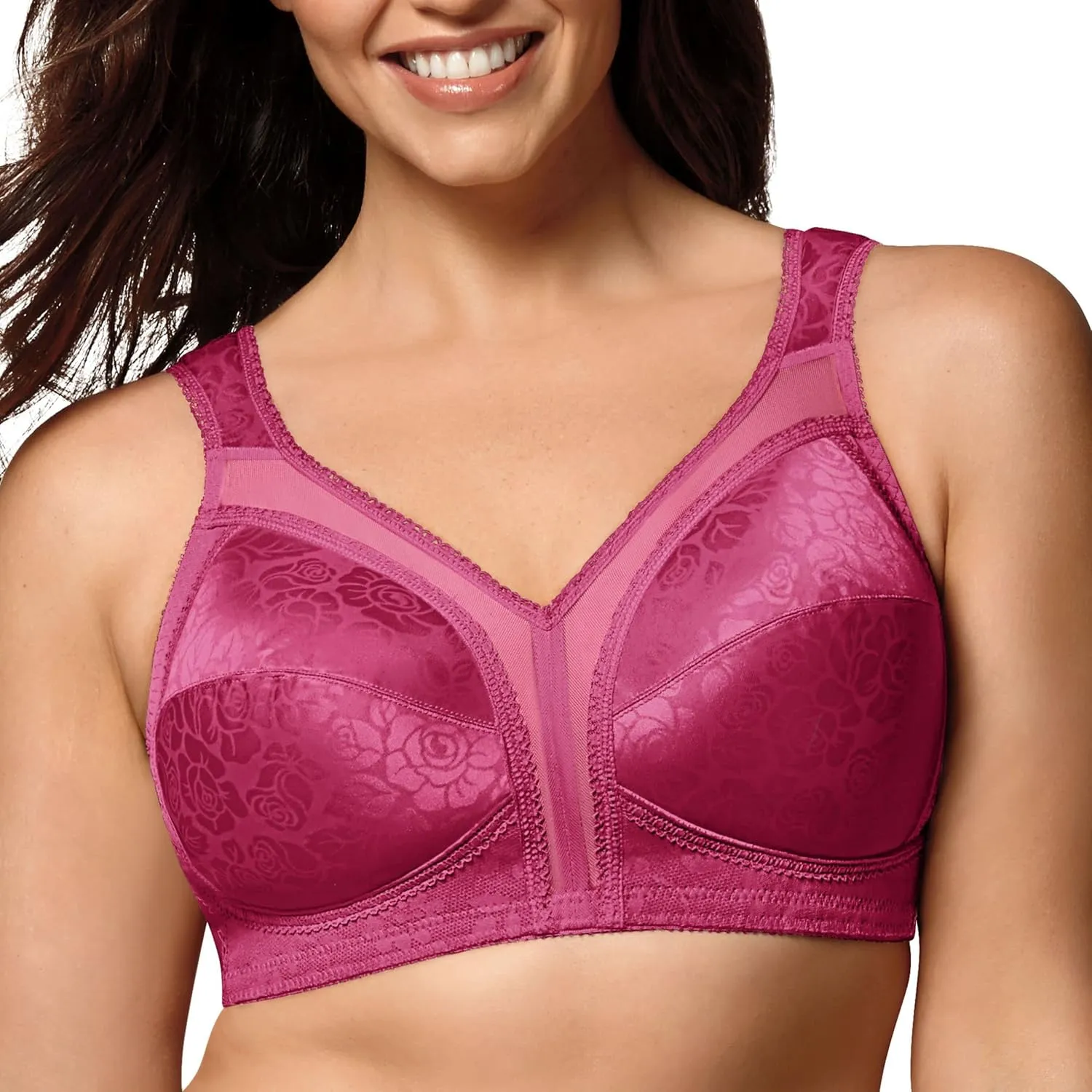 Playtex Women's Wireless Bra, 18 Hour Plus-Size Bras Available, Full Coverage, Smoothing, 4693, Single or 2-Pack