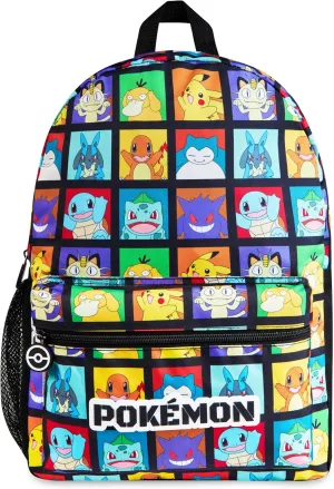 Pokemon Backpack for Kids Teens Pikachu Anime School Bag Daypack Backpacks for Daycare Sports School Supplies Gifts for Kids (Multicolor)