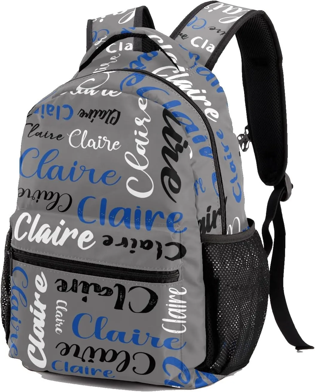 Polyester Custom Bookbag with Name Text Elementary Kids Boys Girls Personalized School Backpack Customize Book Bag, Stylish, Waterproof, Unique, Adjustable Shoulder Straps, 1 Pack