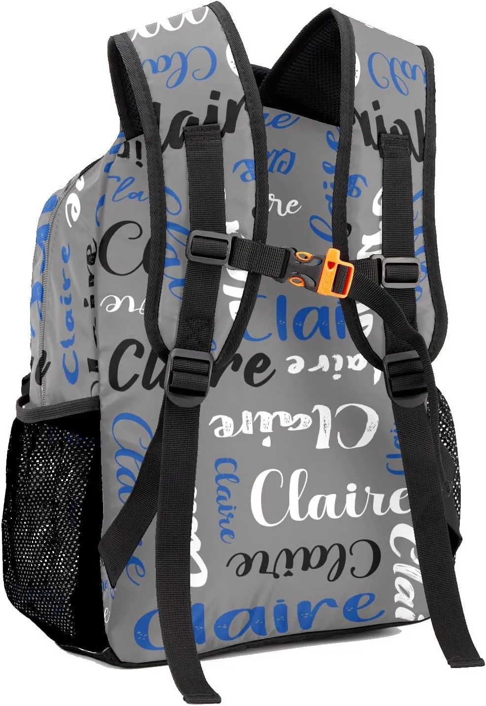 Polyester Custom Bookbag with Name Text Elementary Kids Boys Girls Personalized School Backpack Customize Book Bag, Stylish, Waterproof, Unique, Adjustable Shoulder Straps, 1 Pack