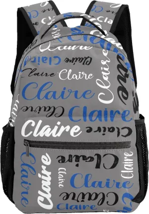 Polyester Custom Bookbag with Name Text Elementary Kids Boys Girls Personalized School Backpack Customize Book Bag, Stylish, Waterproof, Unique, Adjustable Shoulder Straps, 1 Pack