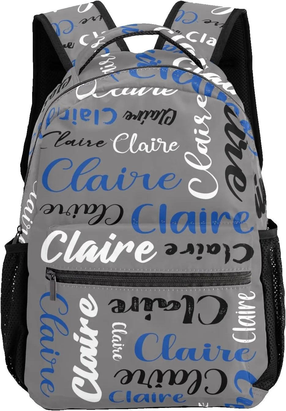 Polyester Custom Bookbag with Name Text Elementary Kids Boys Girls Personalized School Backpack Customize Book Bag, Stylish, Waterproof, Unique, Adjustable Shoulder Straps, 1 Pack