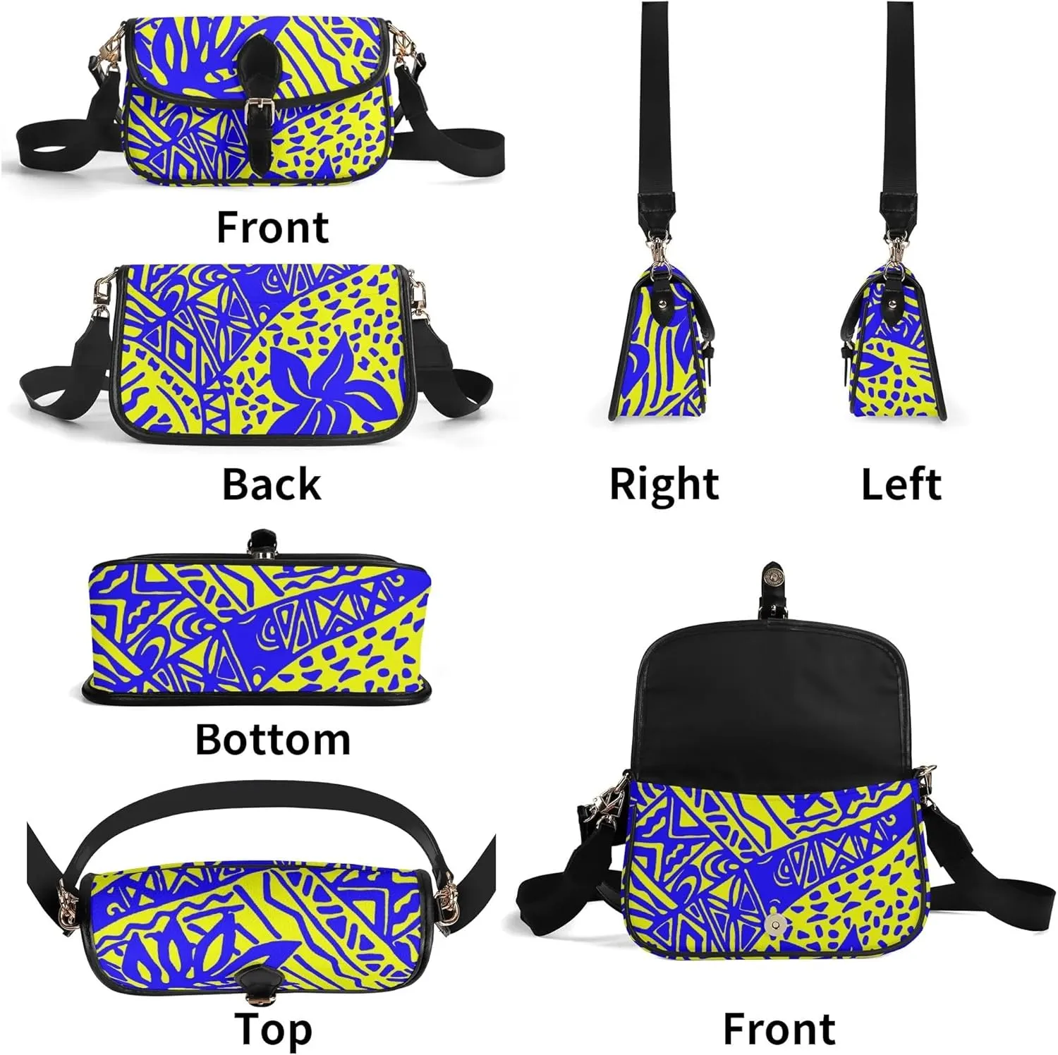 Polynesian Custom Women'S Crossbody Small Square Bag Samoa Hawaiian Tribal Design Floral Print Custom Crossbody Bag