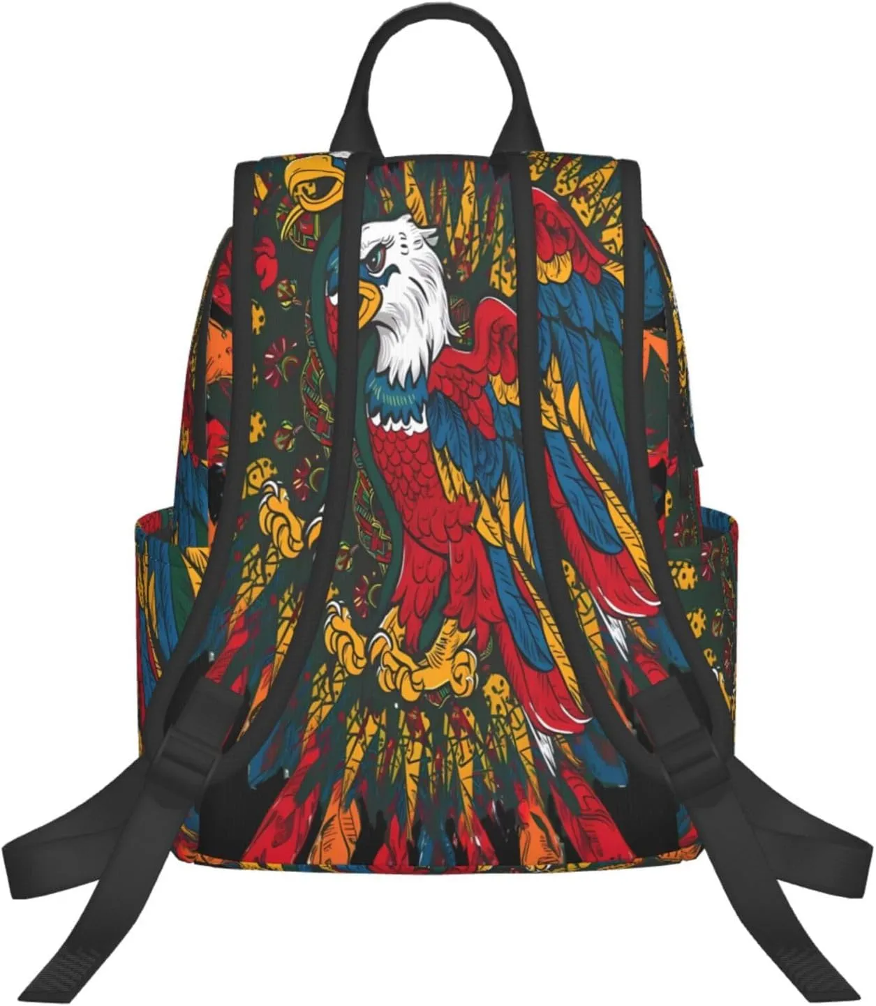Powerful Mexican Eagle Mexico Flag Casual Laptop Backpack Travel Rucksack Sports Daypack Adjustable Strap Bags with Multi-Pockets for Working Running Camping