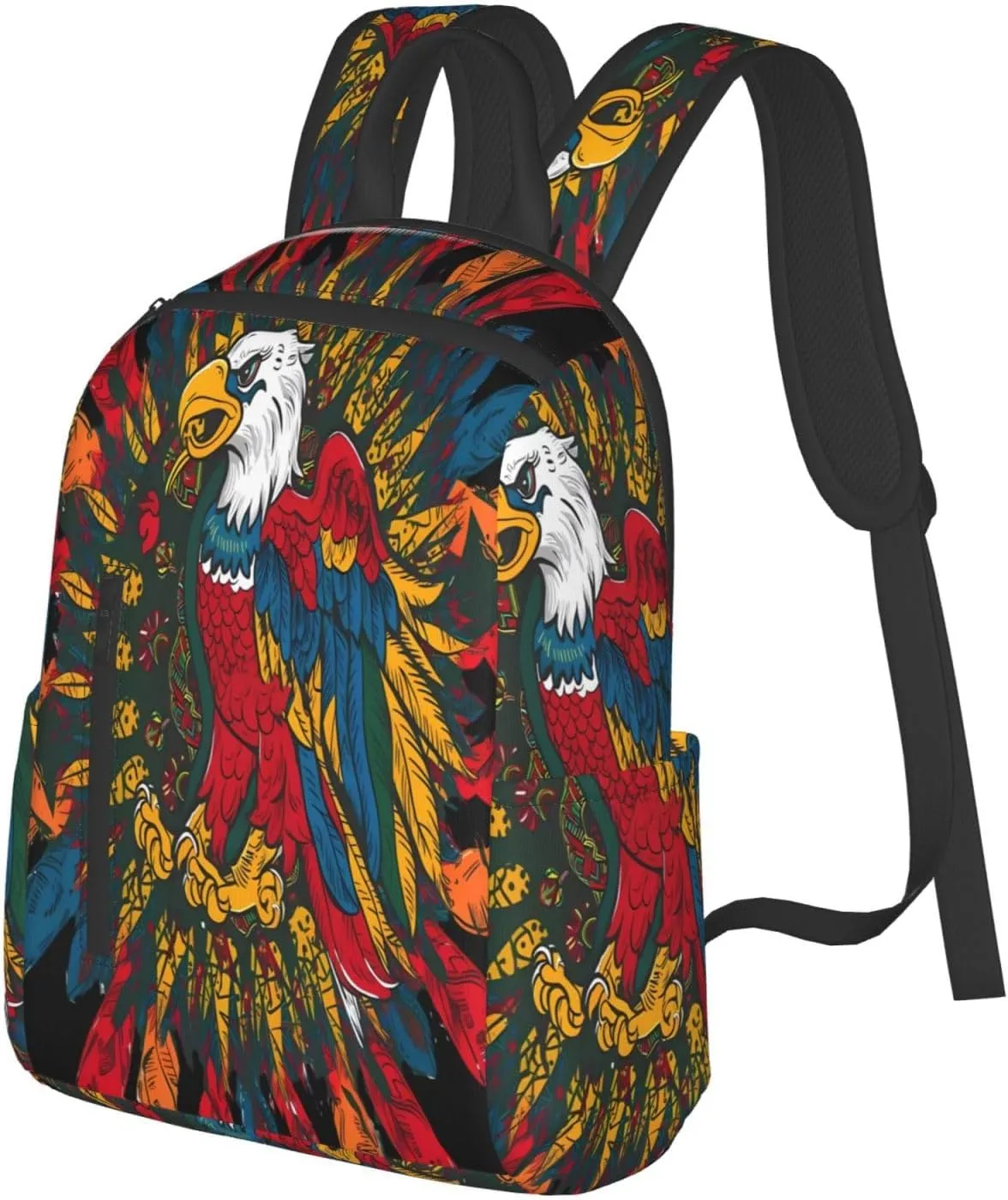 Powerful Mexican Eagle Mexico Flag Casual Laptop Backpack Travel Rucksack Sports Daypack Adjustable Strap Bags with Multi-Pockets for Working Running Camping