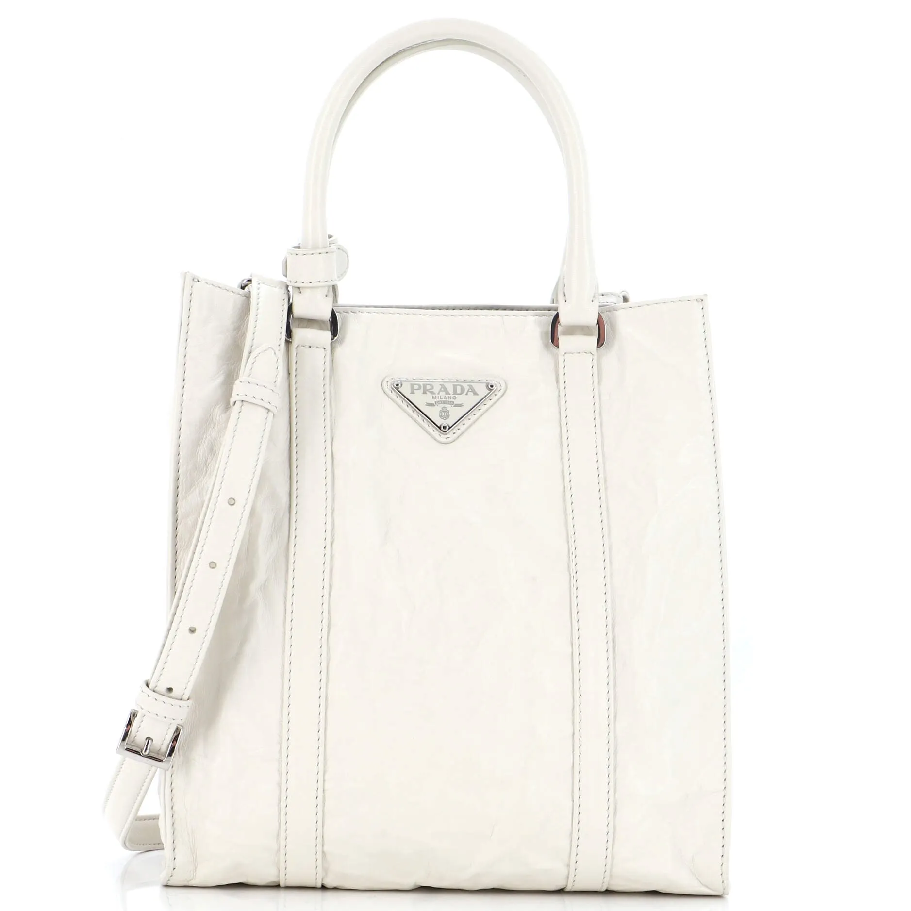 PRADA Convertible Shopping Tote Nappa Antique Mini