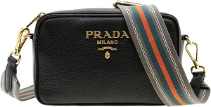 Prada Milano Leather Crossbody Bag Black 1BH096