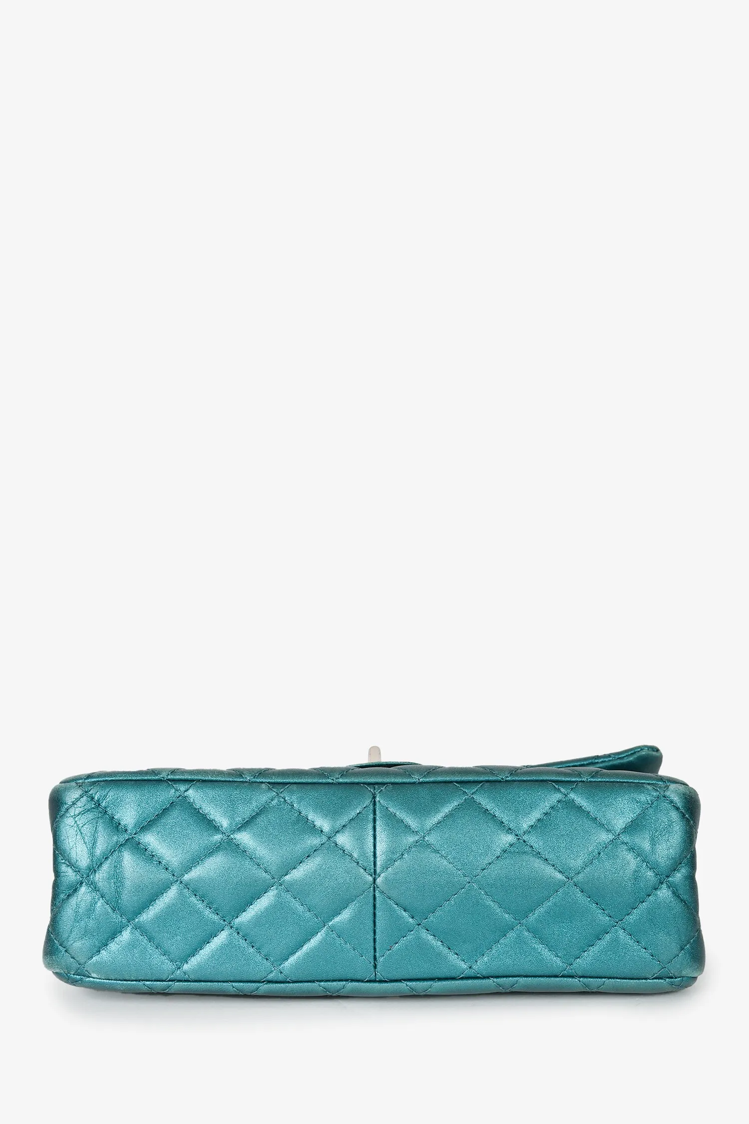 Pre-Loved Chanel™ 2008/9 Teal Metallic Quilted Leather 2.55 Reissue 226 Double Flap Bag