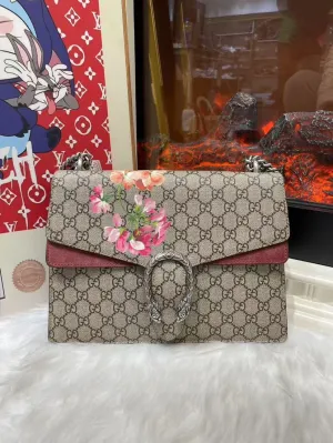 Preloved Gucci Dionysus GG Supreme Pink Floral Shoulder Bag