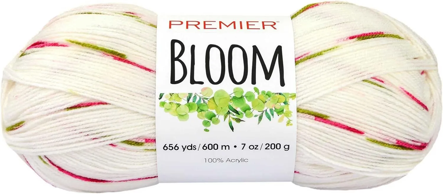 Premier Yarns Bloom Baby's Breath 1090-08 (3-Skeins - Same Dye Lot) DK Light Worsted #3 Acrylic Yarn for Crocheting and Knitting with Project Bag