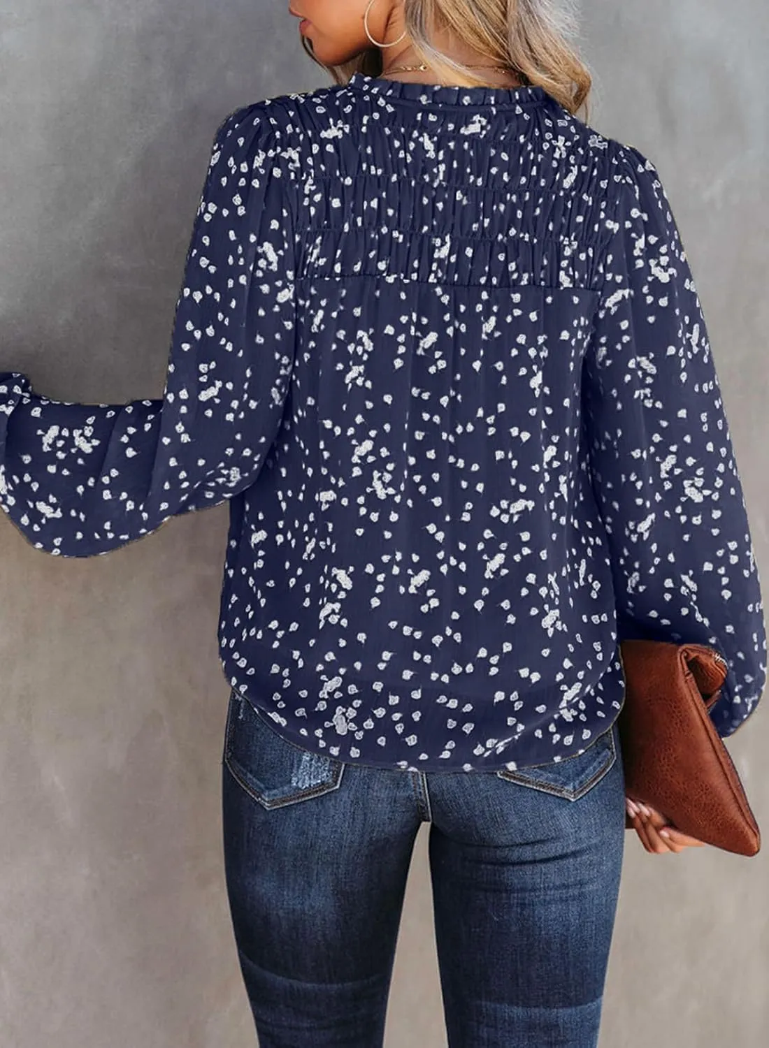 PRETTYGARDEN Womens Floral Spring Tops 2025 V Neck Long Sleeve Blouses Dressy Casual Boho Chiffon Business Work Shirts