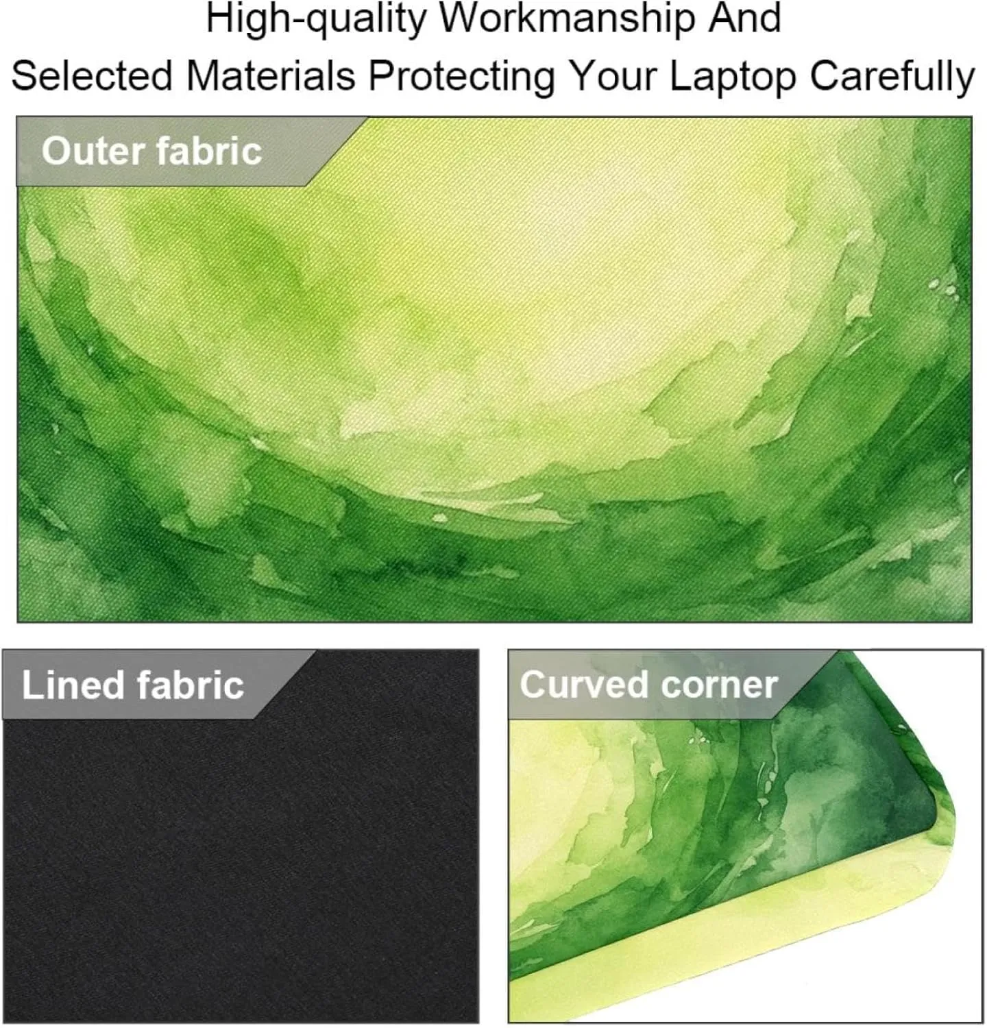 Protective Laptop Shoulder Messenger Bag Watercolor Green Woodland Forest Earth Tones Briefcase Carrying Case Sleeve