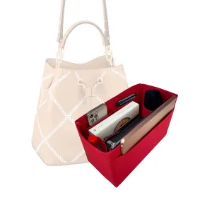 Purse Organizer for Lv Neonoe MM Bag Organizer, Noe Bag Organizer, Petit Noe Insert Organizer, Handmade Snug Sturdy 2mm Felt with Gold Zipper (For Neonoe MM (Single Compartment version), Scarlet)