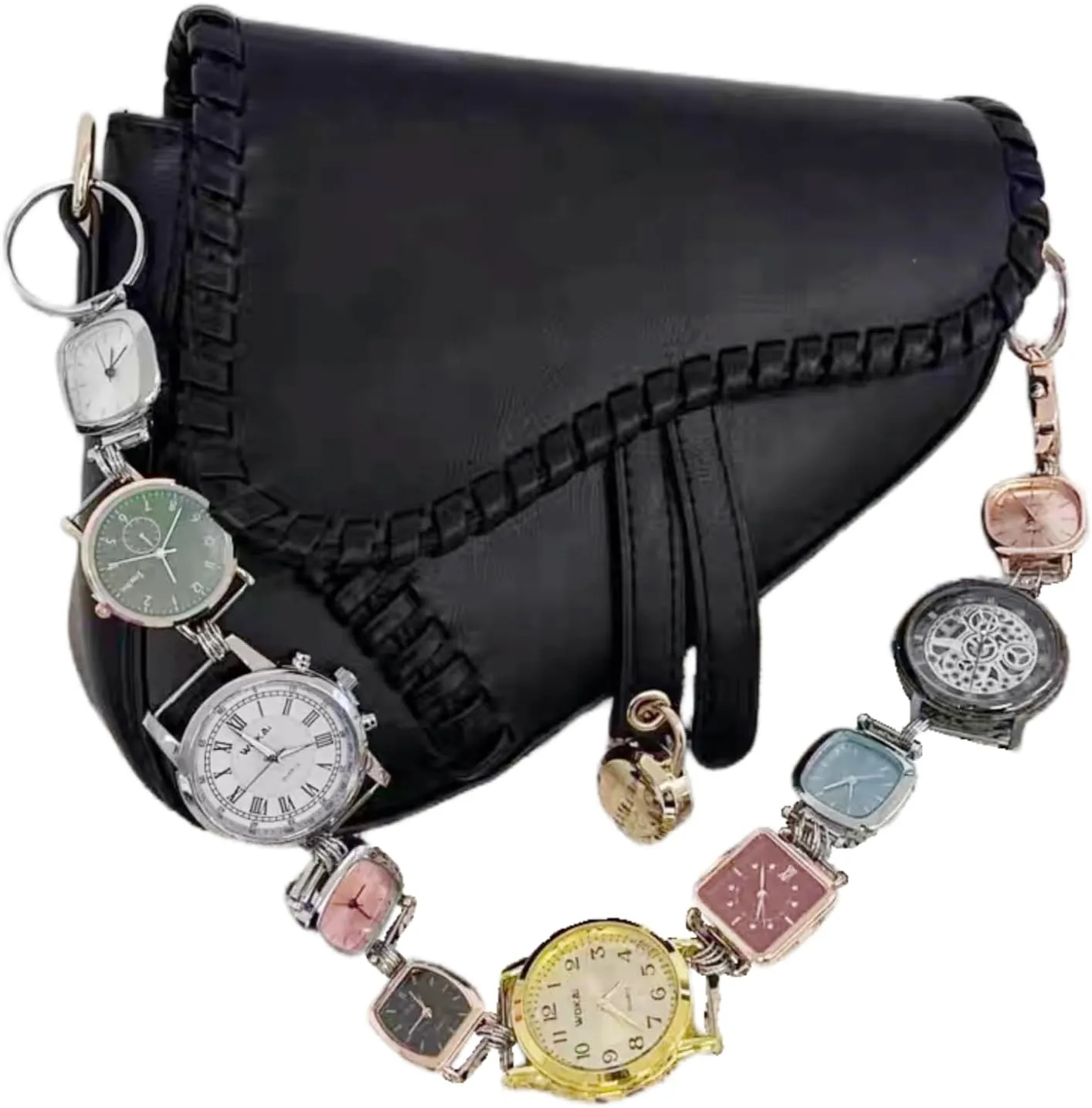 QTMY Unique Watch Shape Bag Charms for Handbag Purse Backpack,Bag Strap Purse Strap