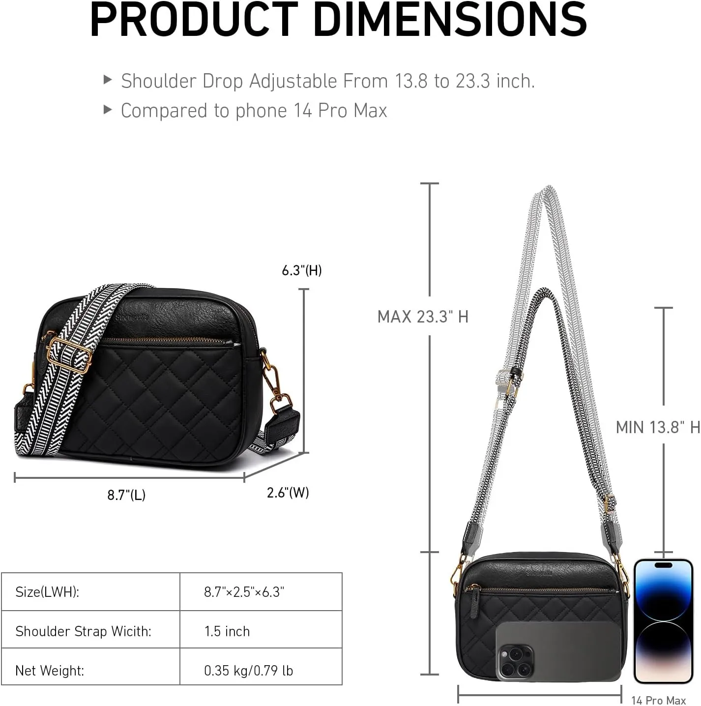 Quilted Crossbody Bags for Women Small Crossbody Purse Trendy Womens Purses and Handbags With Adjustable Strap