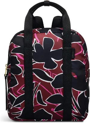 RADLEY London Canford Floral Responsible Small Zip Around Backpack, in Recycled Polyester with Floral Print, Merlot