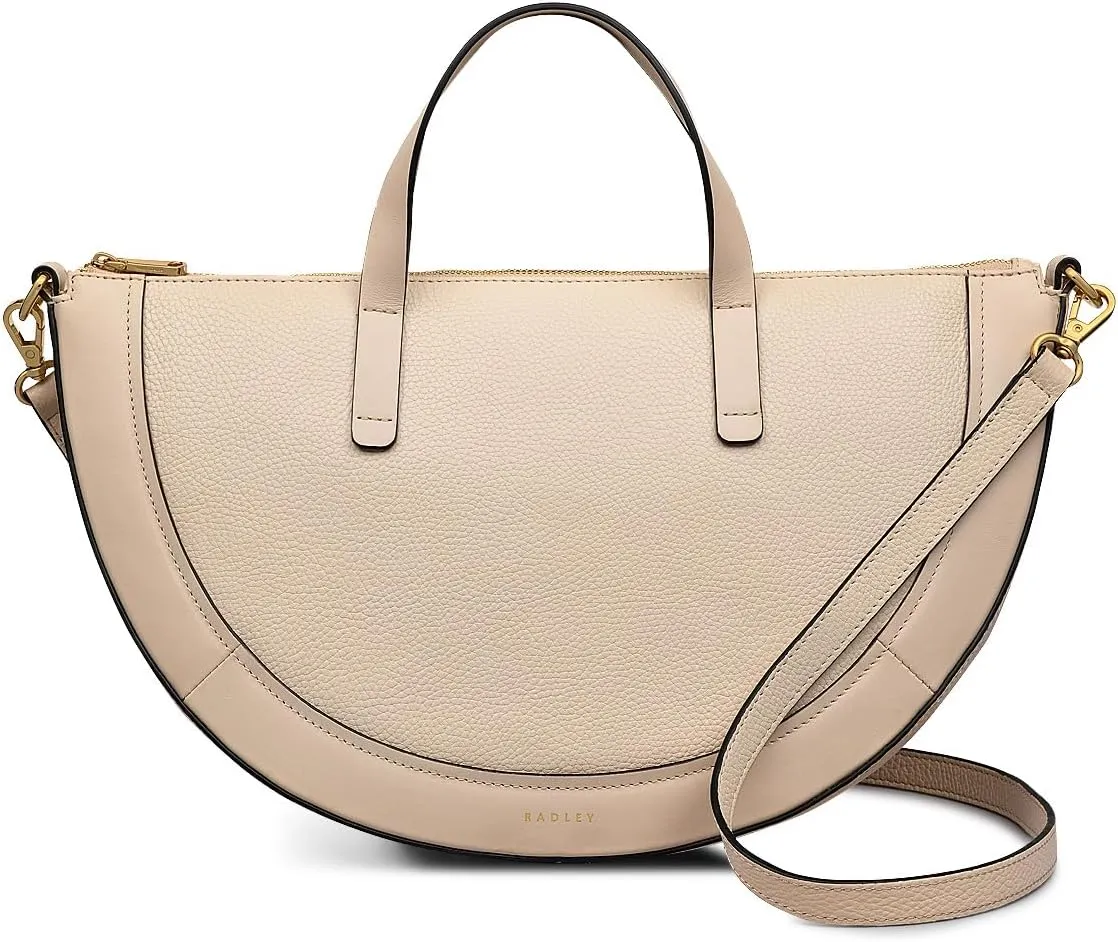 RADLEY London Merchant Hall Women's Medium Ziptop Satchel Bag, Oat Milk