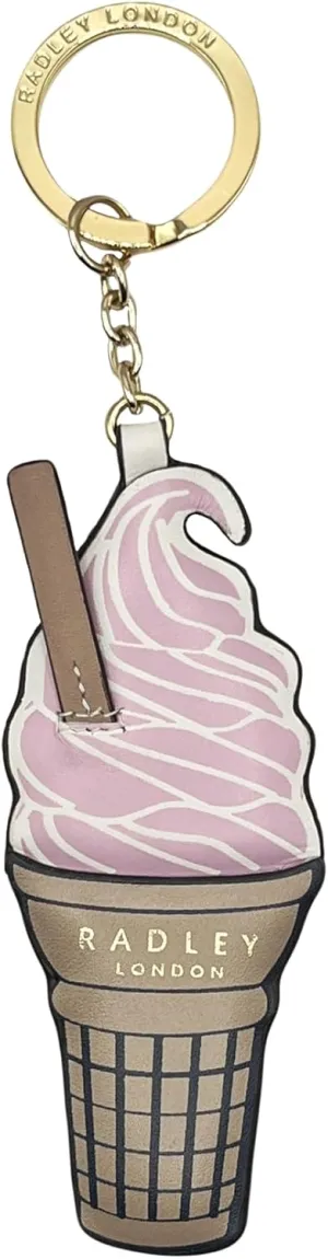 RADLEY London Pierside Ice Cream Leather Key Ring, Medium Beige
