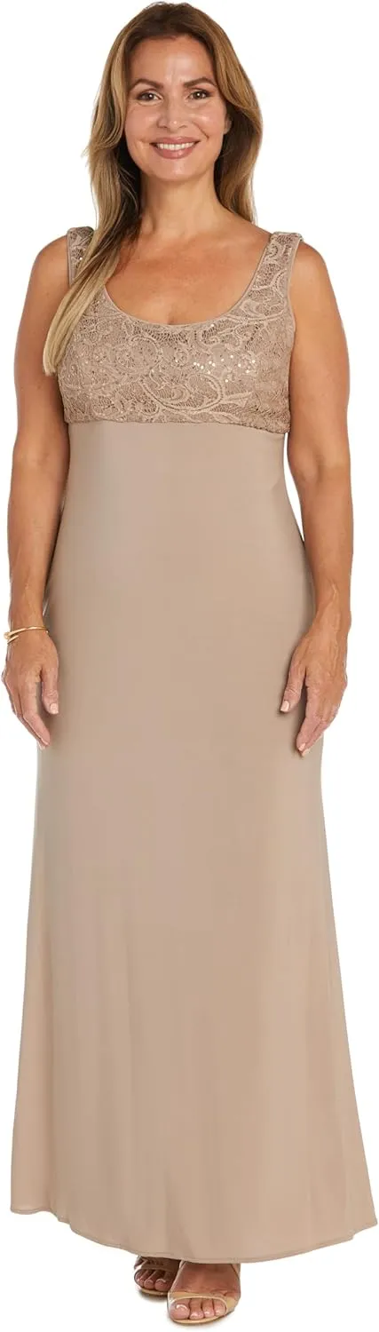 R&M Richards Women's 2 Piece Lace Mother of The Bride Dress and Shrug Set