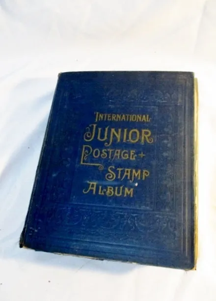 RARE 1800s - 1920s INTERNATIONAL JUNIOR POSTAGE STAMP Album  stamps!