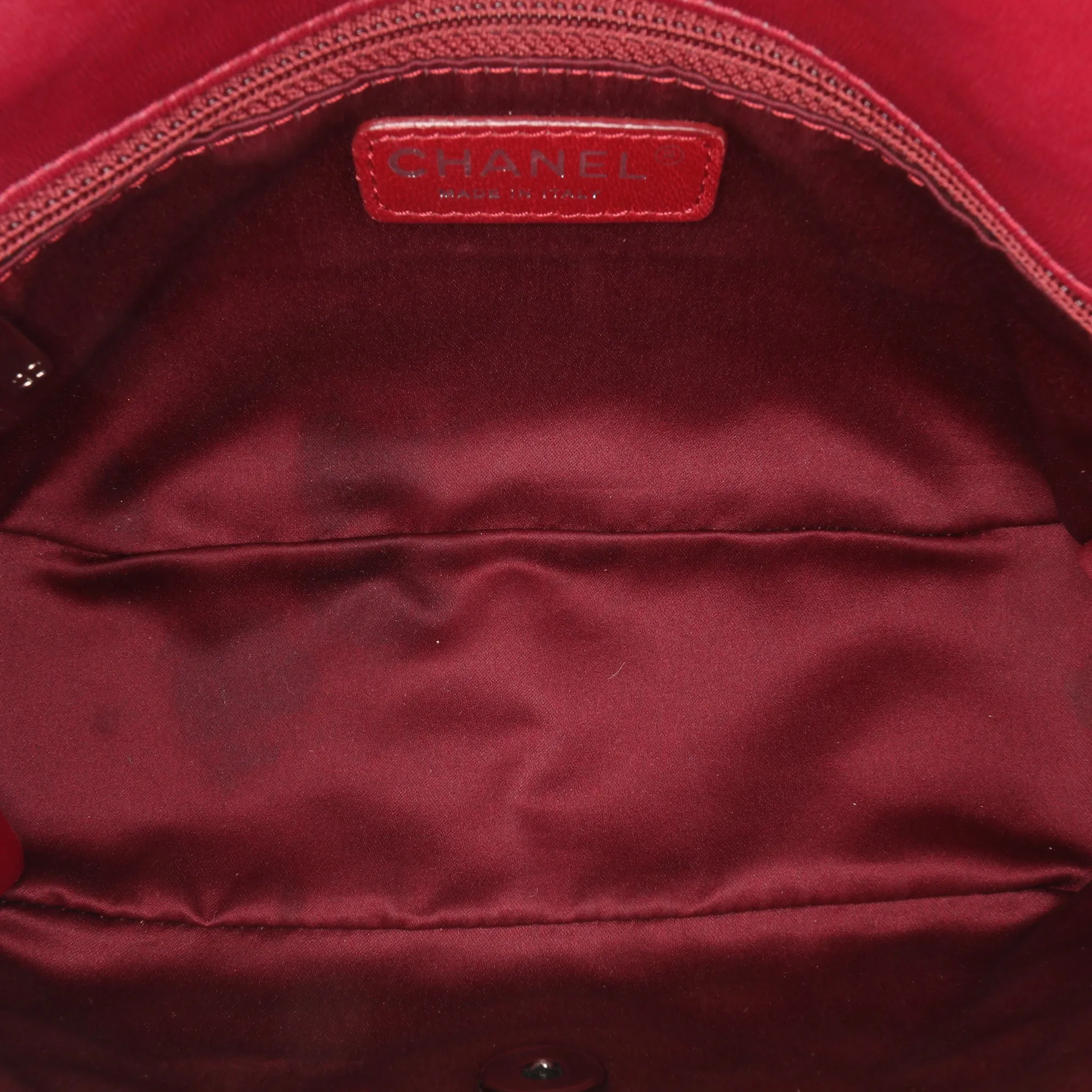 Red Chanel Small Quilted Lambskin Beaded Single Flap Shoulder Bag