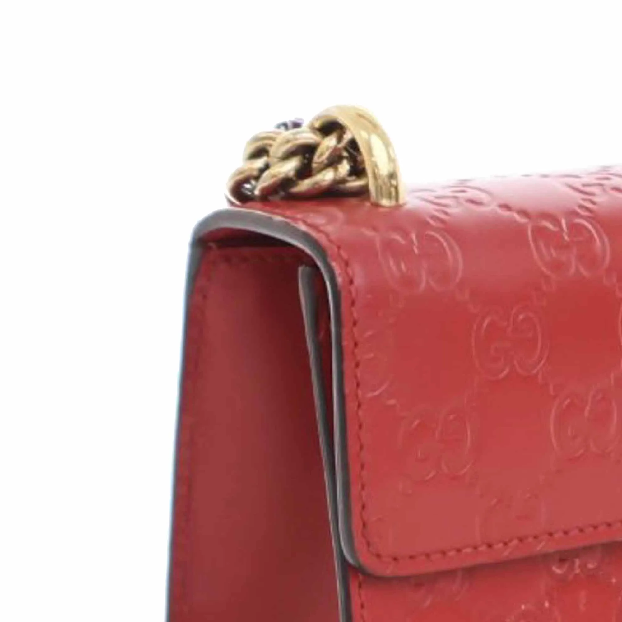 Red Gucci Small Guccissima Padlock Crossbody