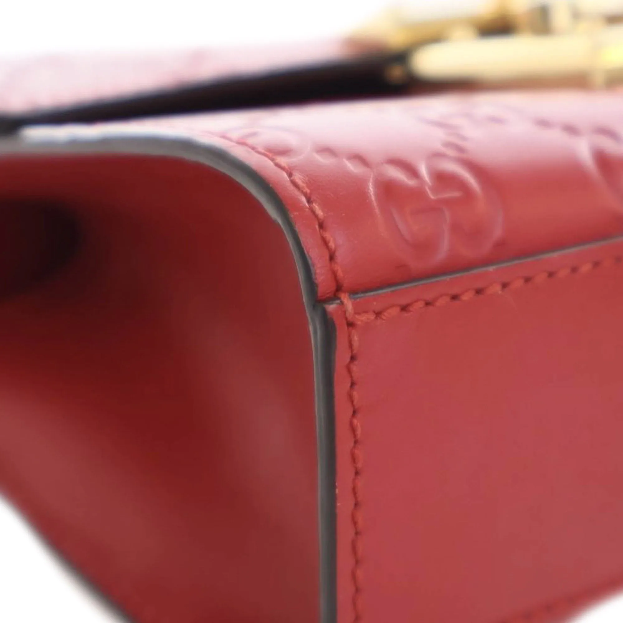 Red Gucci Small Guccissima Padlock Crossbody