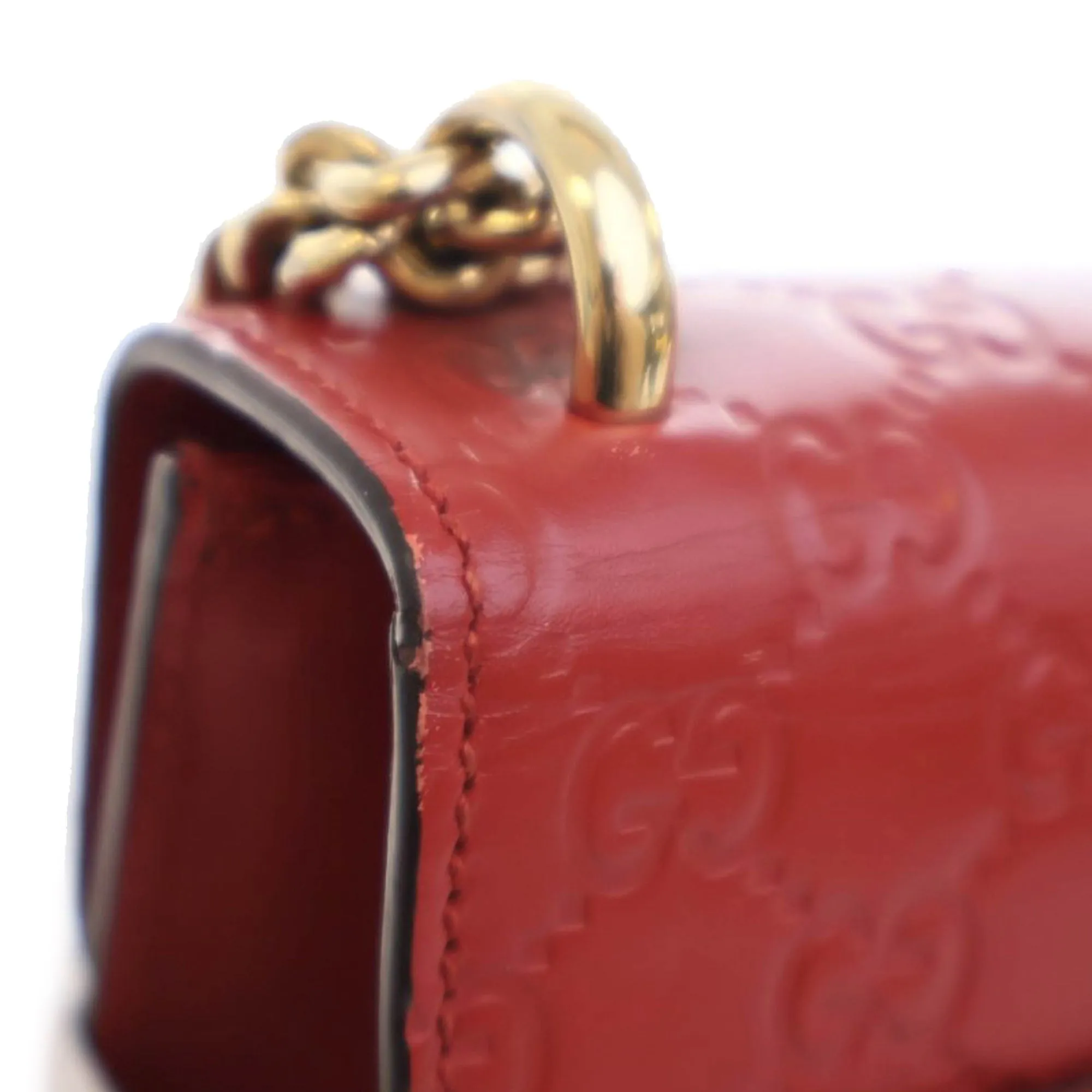 Red Gucci Small Guccissima Padlock Crossbody