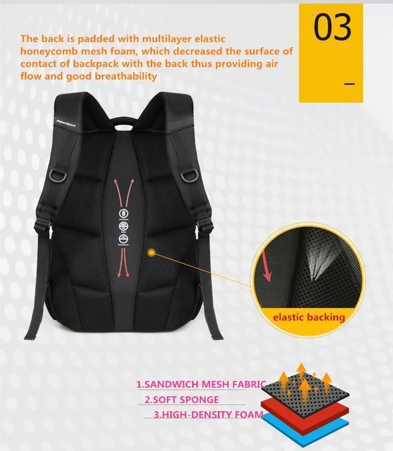 Resistant Men's USB Sturdy with Charging Backpack &amp Water Trusted