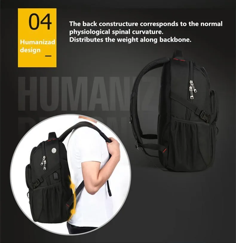 Resistant Men's USB Sturdy with Charging Backpack &amp Water Trusted