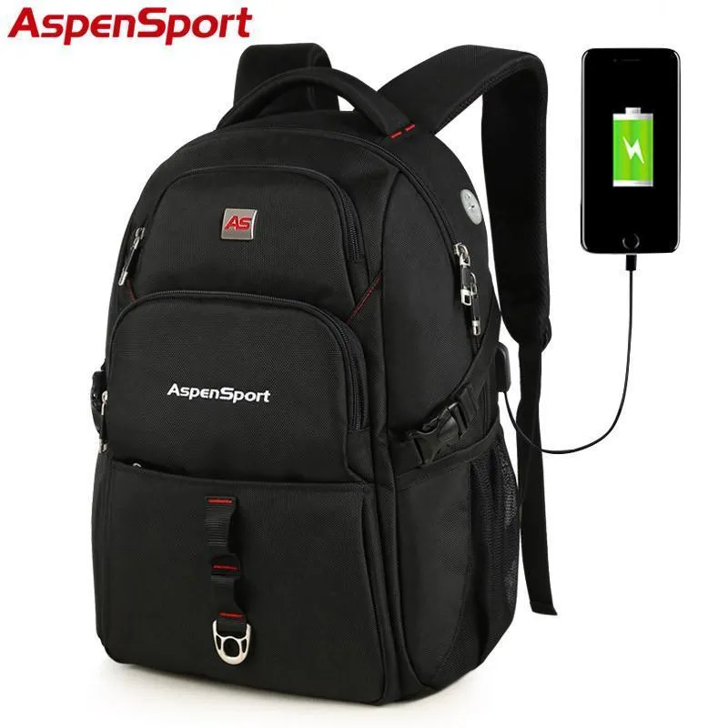 Resistant Men's USB Sturdy with Charging Backpack &amp Water Trusted