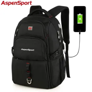 Resistant Men's USB Sturdy with Charging Backpack &amp Water Trusted