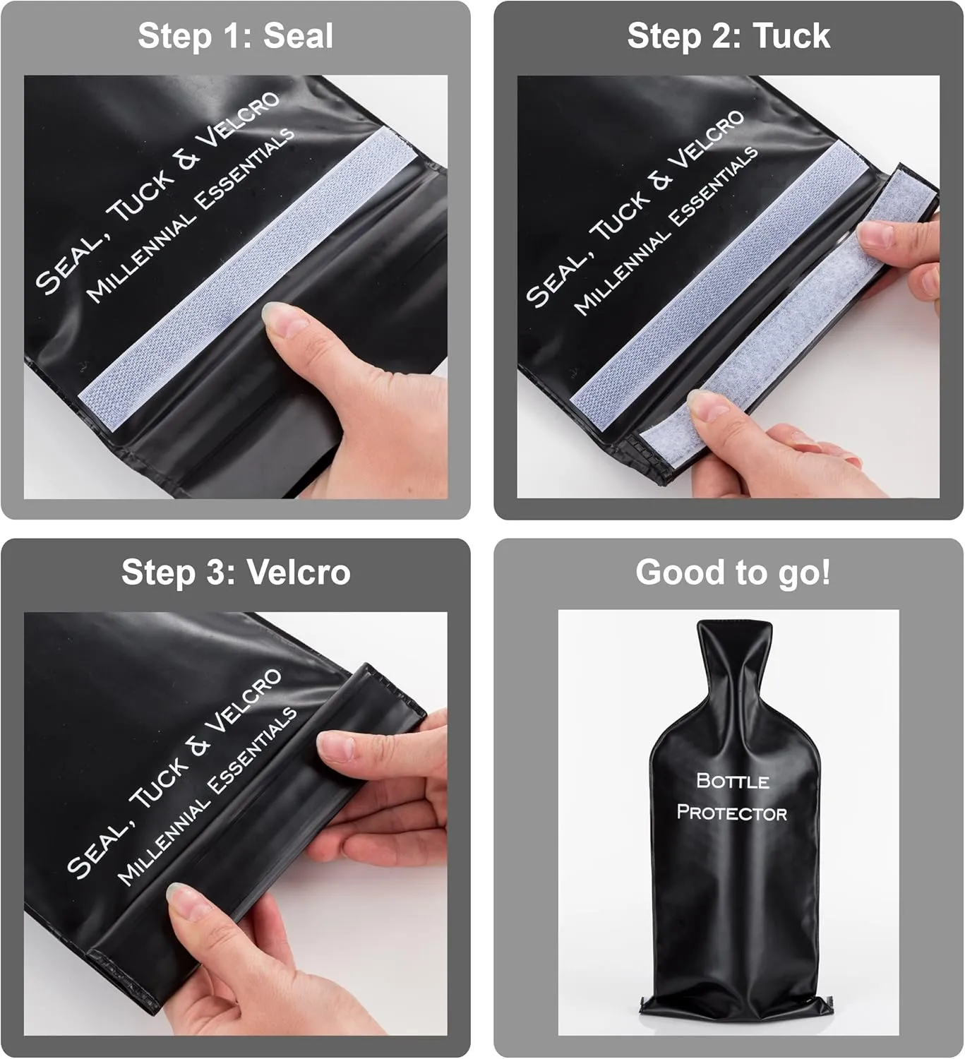 Reusable Wine Bottle Protector for Travel (2 Pack) - Wine Bags with Double Air Bubble Cushion Inner Skin and Leak Proof Exterior Ensures Safe Transportation in Luggage - Great Gift for Wine Lovers