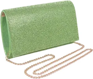 Rhinestone Wedding Evening Bag Clutch Purses - Sparkling Party Cross Handbag with Chain Strap for Women