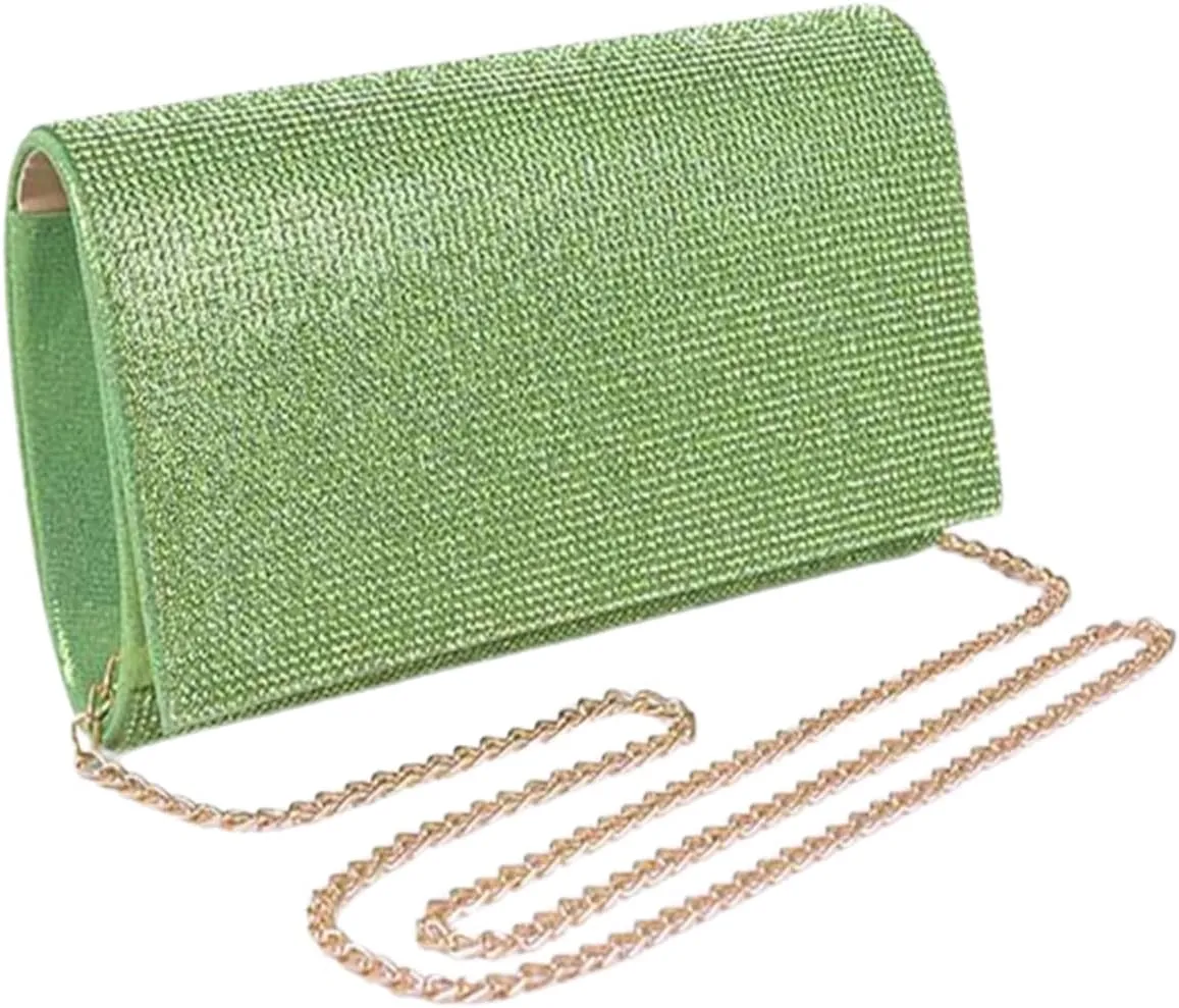Rhinestone Wedding Evening Bag Clutch Purses - Sparkling Party Cross Handbag with Chain Strap for Women