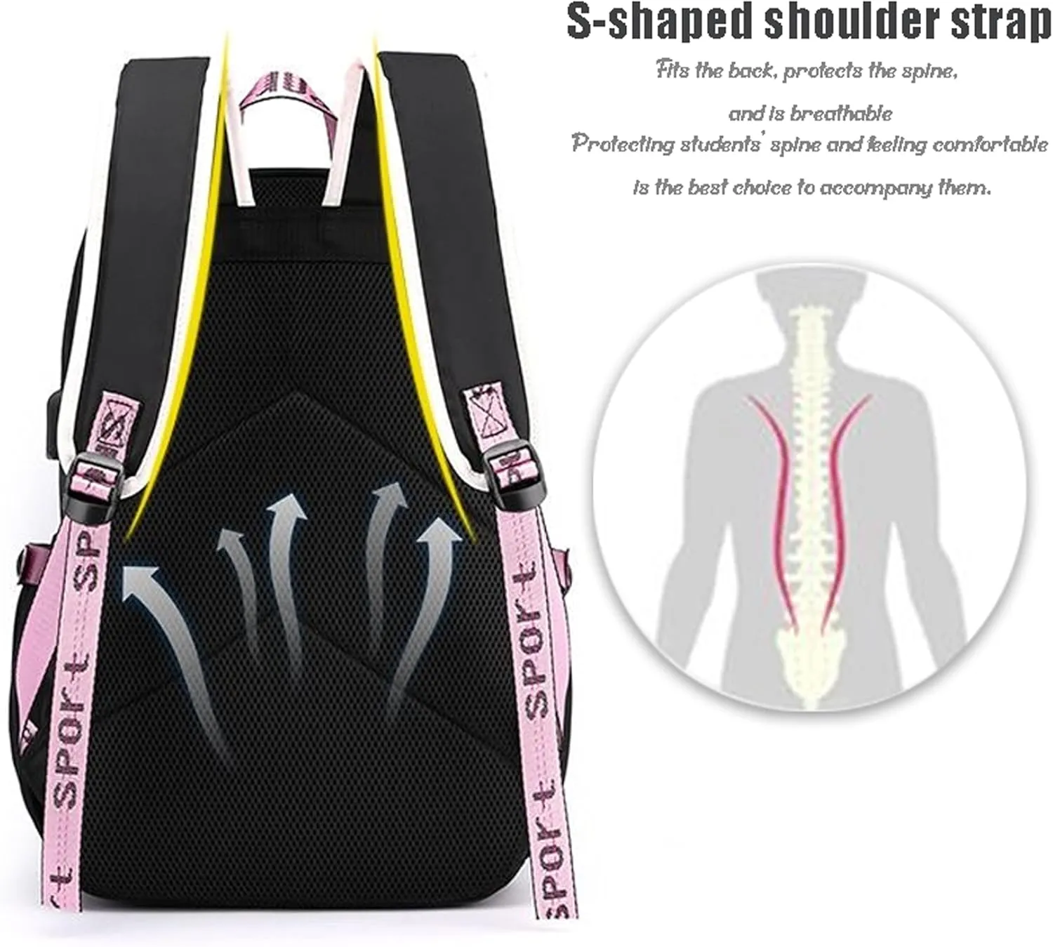 Roffatide Anime Kuromi Backpack Business Laptop Backpacks Travel Hiking Daypacks Rucksack 17 Inch