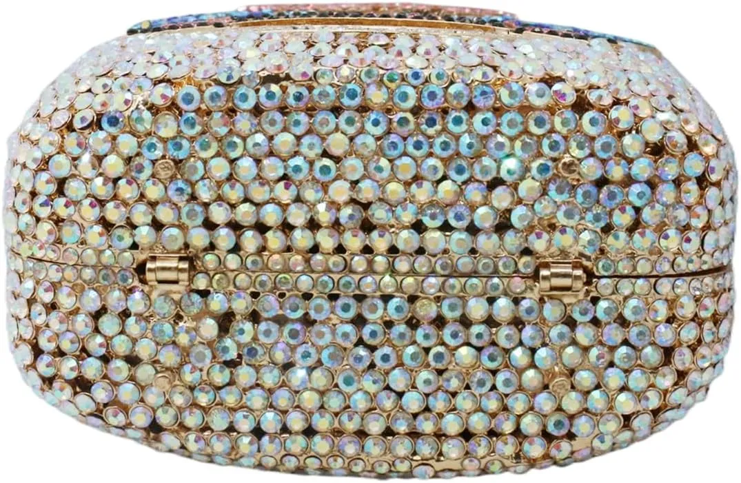 RomanticDesign Champagne Bottle Rhinestone Clutch for Women Glitter Crystal Evening Handbag Party Cocktail Wedding Purse