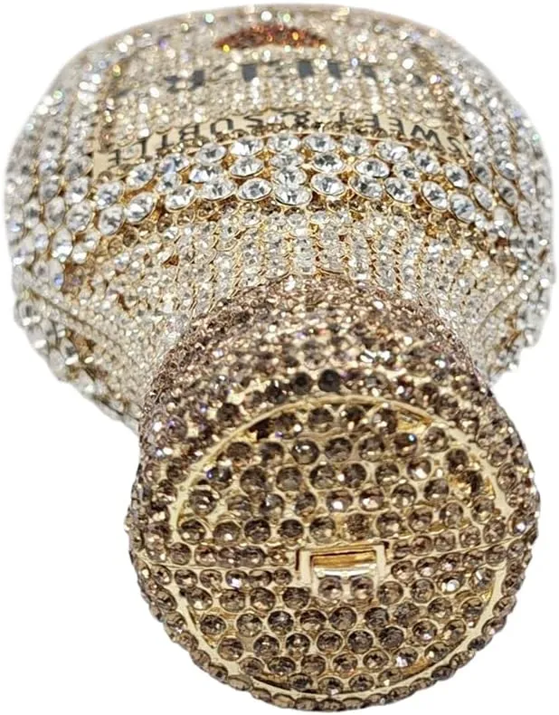 RomanticDesign Champagne Bottle Rhinestone Clutch for Women Glitter Crystal Evening Handbag Party Cocktail Wedding Purse