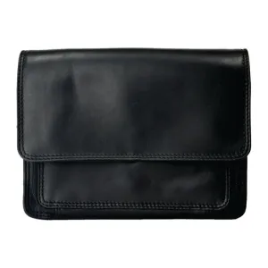 Rugged Earth - Black Leather Organizer Handbag