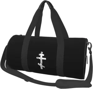 Russian, Greek, Byzantine, Orthodox Cross Travel Luggage Duffel Bag Sports Rolling Foldable Duffel Bag, Black